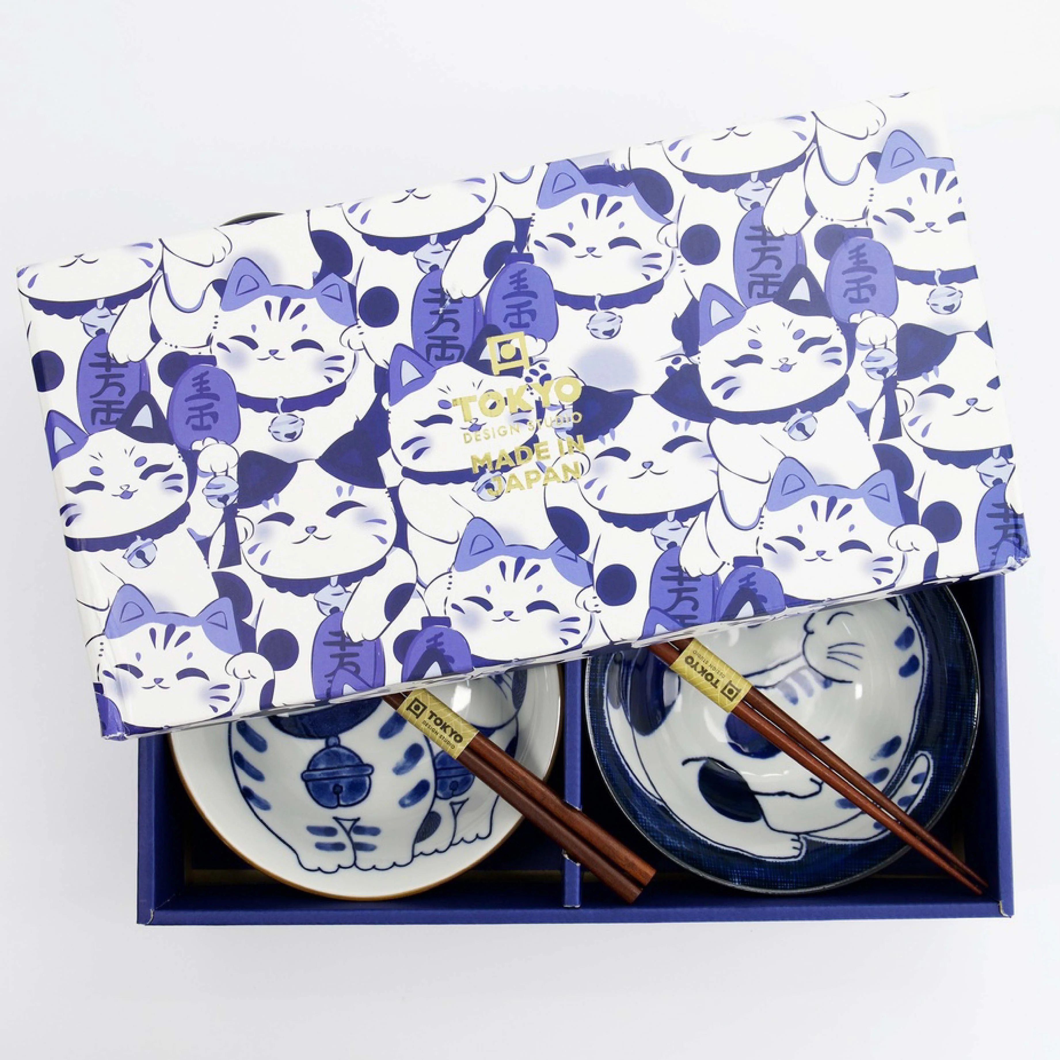 Kawaii Cat Couple Tayo Bowl & Chopsticks Set | 4 Piece - Image 4