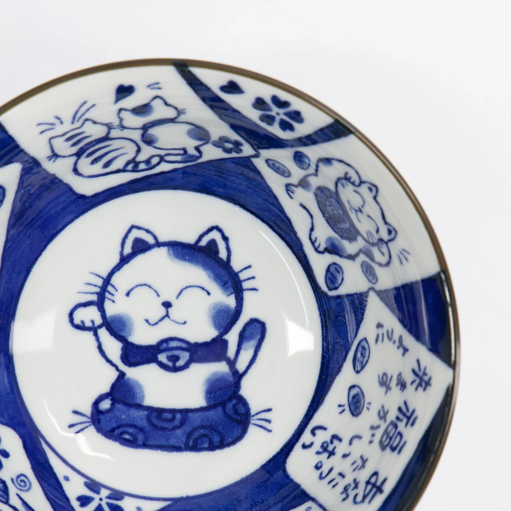 Kawaii Cats Tayo Bowl | Blue & White | 15cm - Image 2