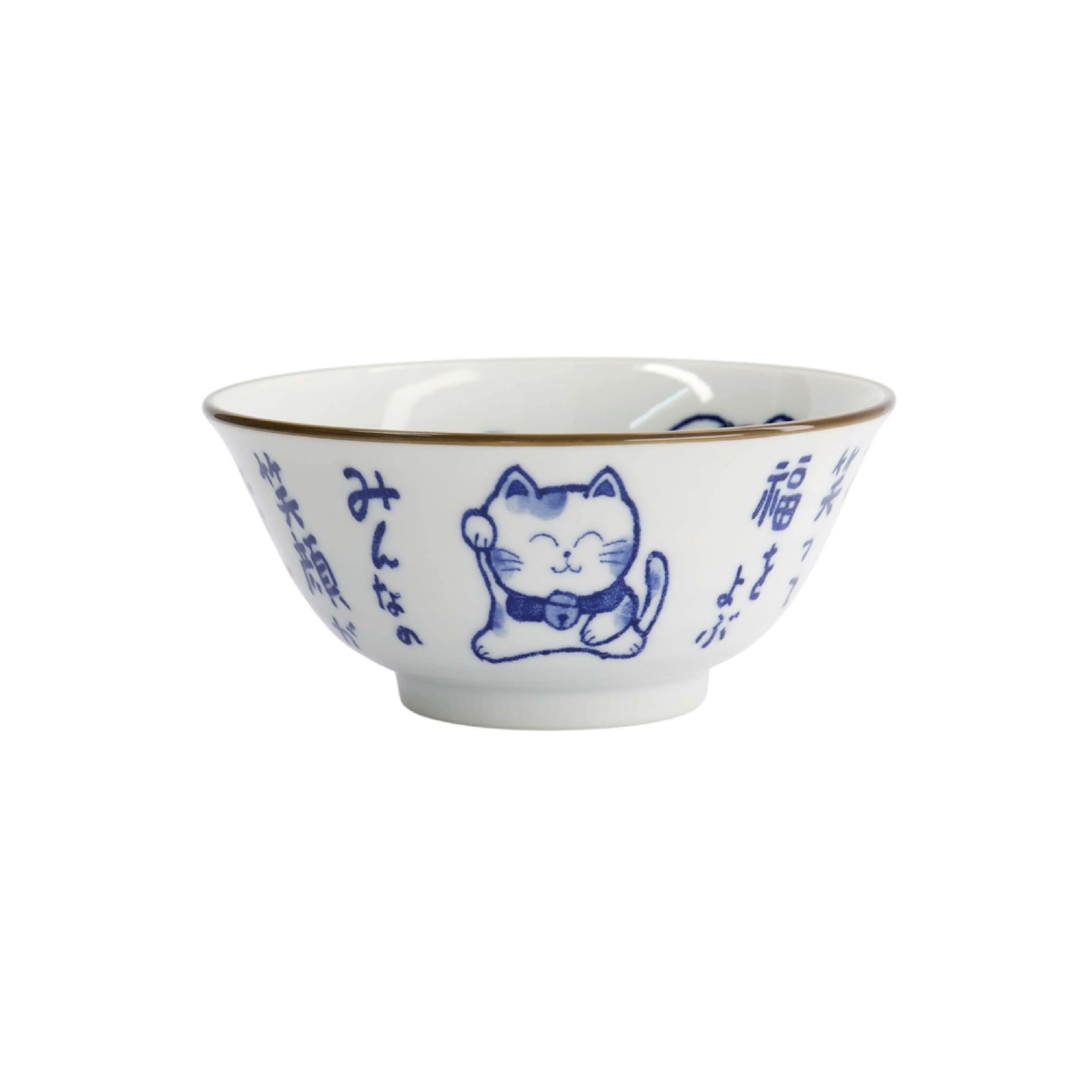 Kawaii Wise Cat Tayo Bowl | Blue & White | 15cm - Image 4