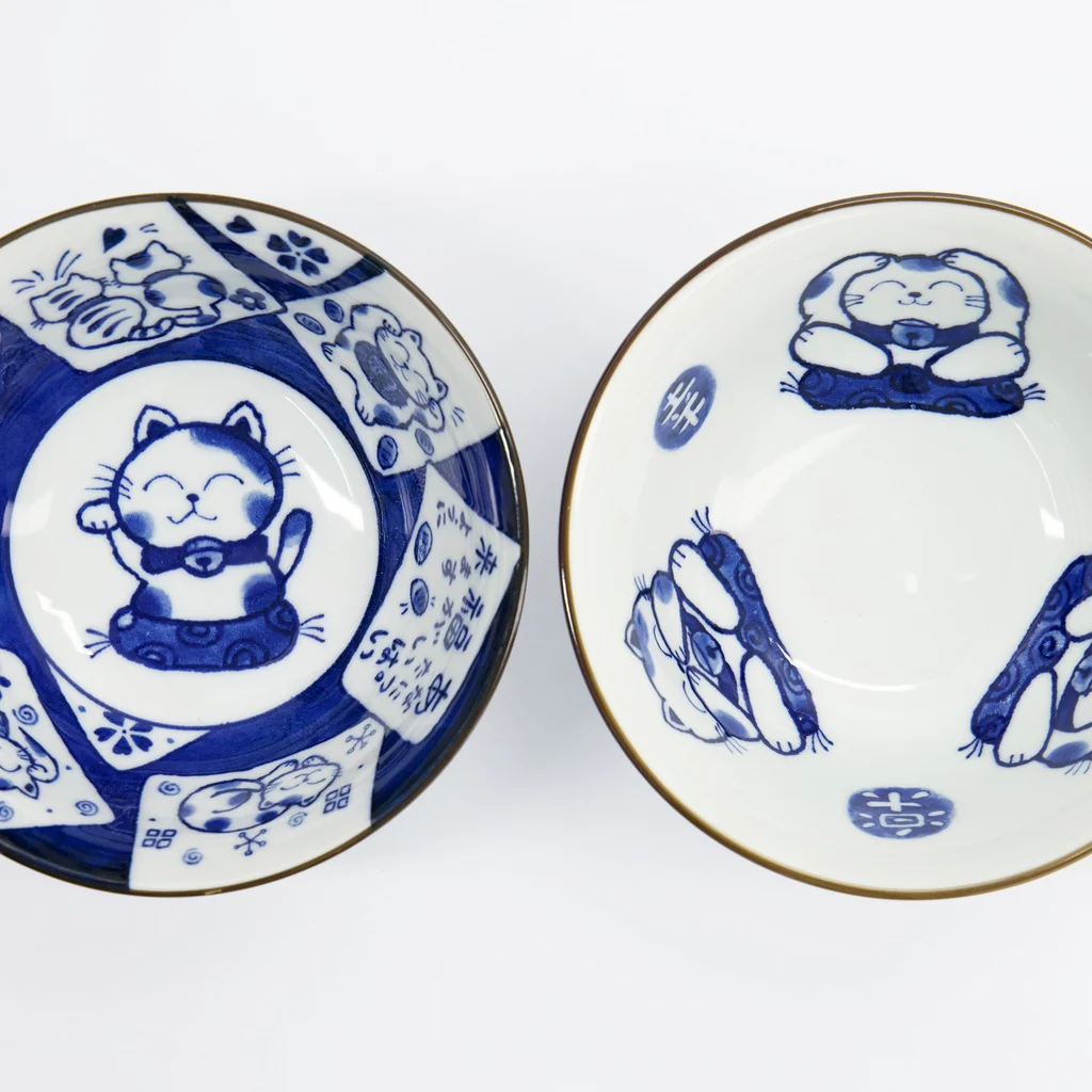 Kawaii Wise Cat Tayo Bowl & Chopsticks Set | 4 Piece - Image 2