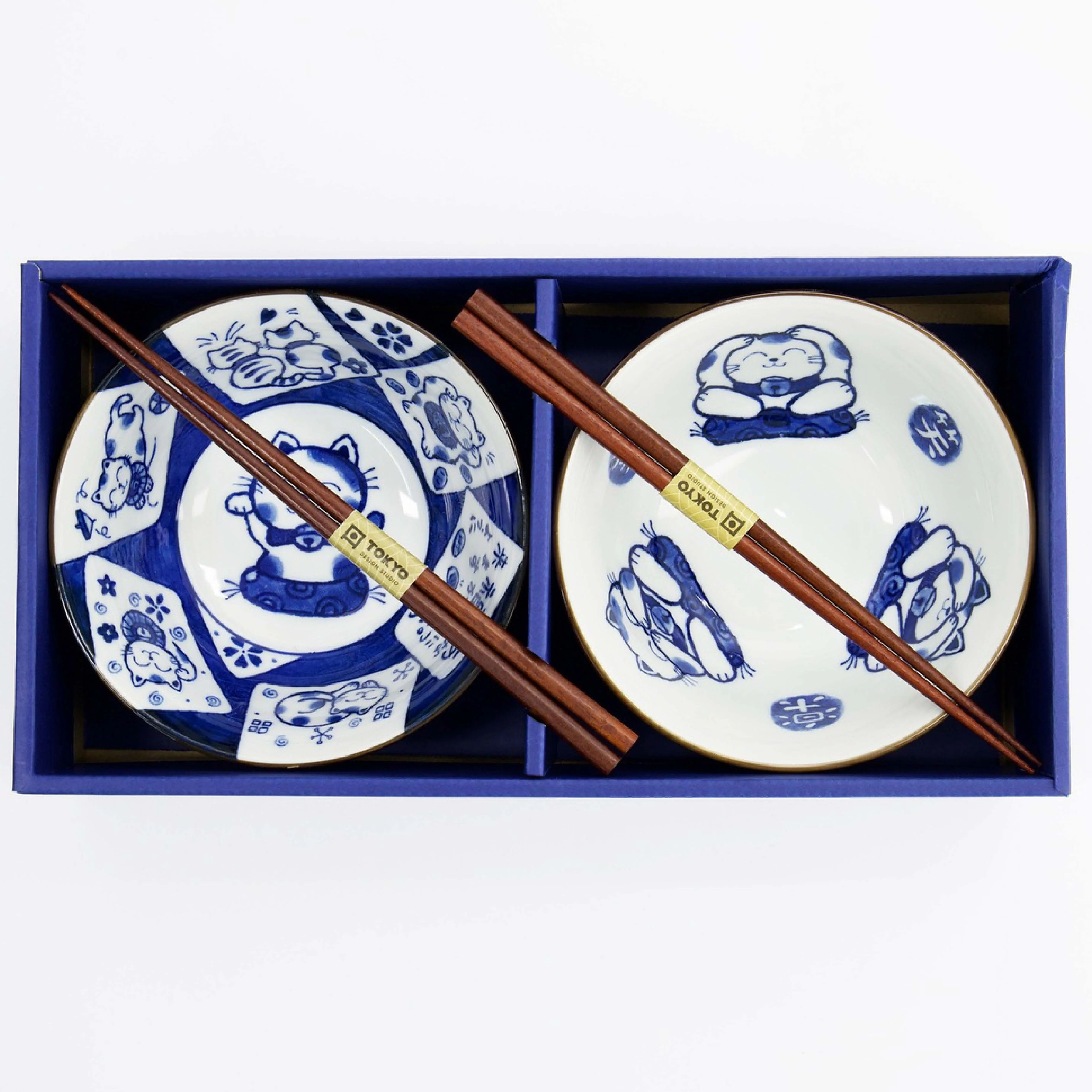 Kawaii Wise Cat Tayo Bowl & Chopsticks Set | 4 Piece - Image 3