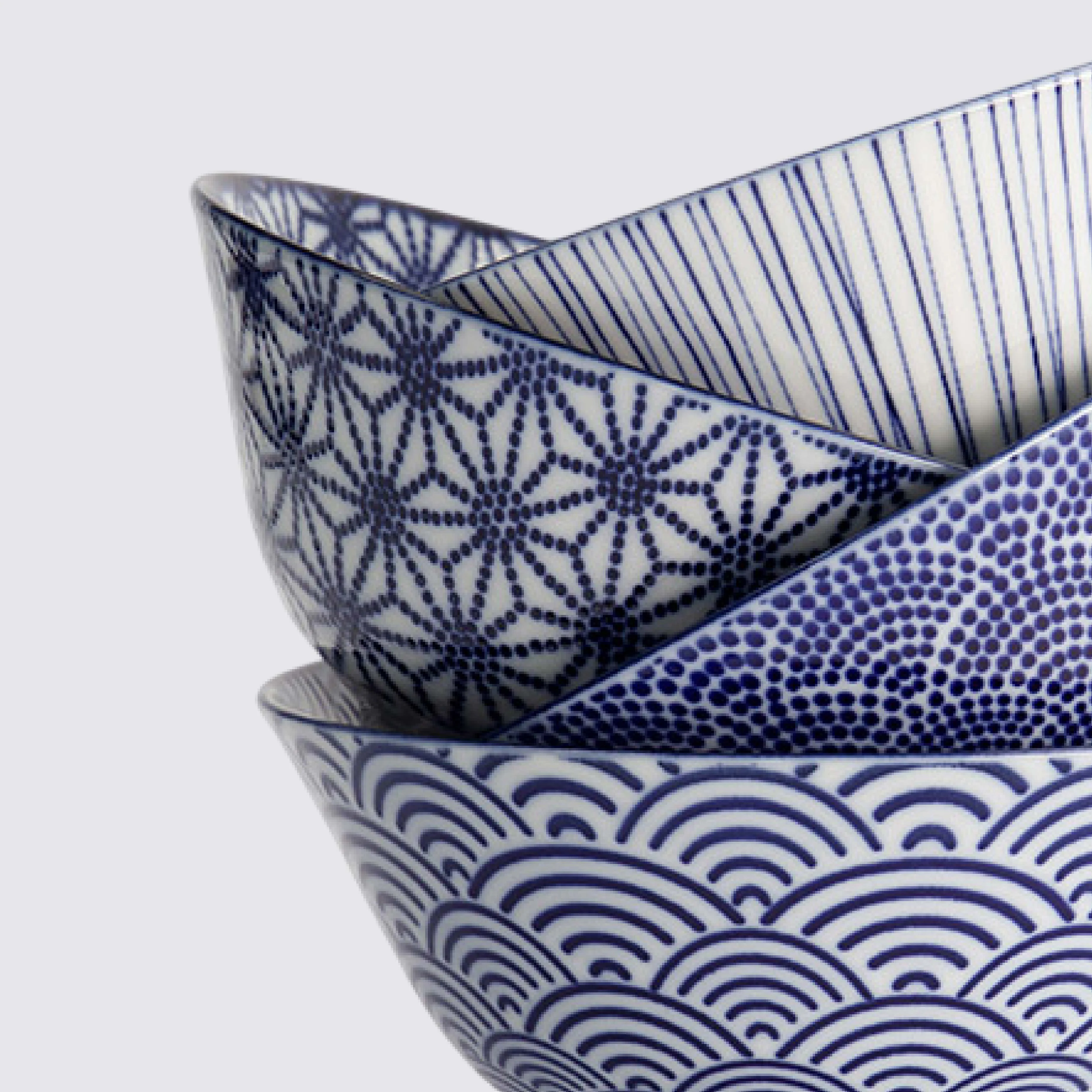 Nippon Mixed Tayo Bowl Set | Blue & White | 4 Piece - Image 2