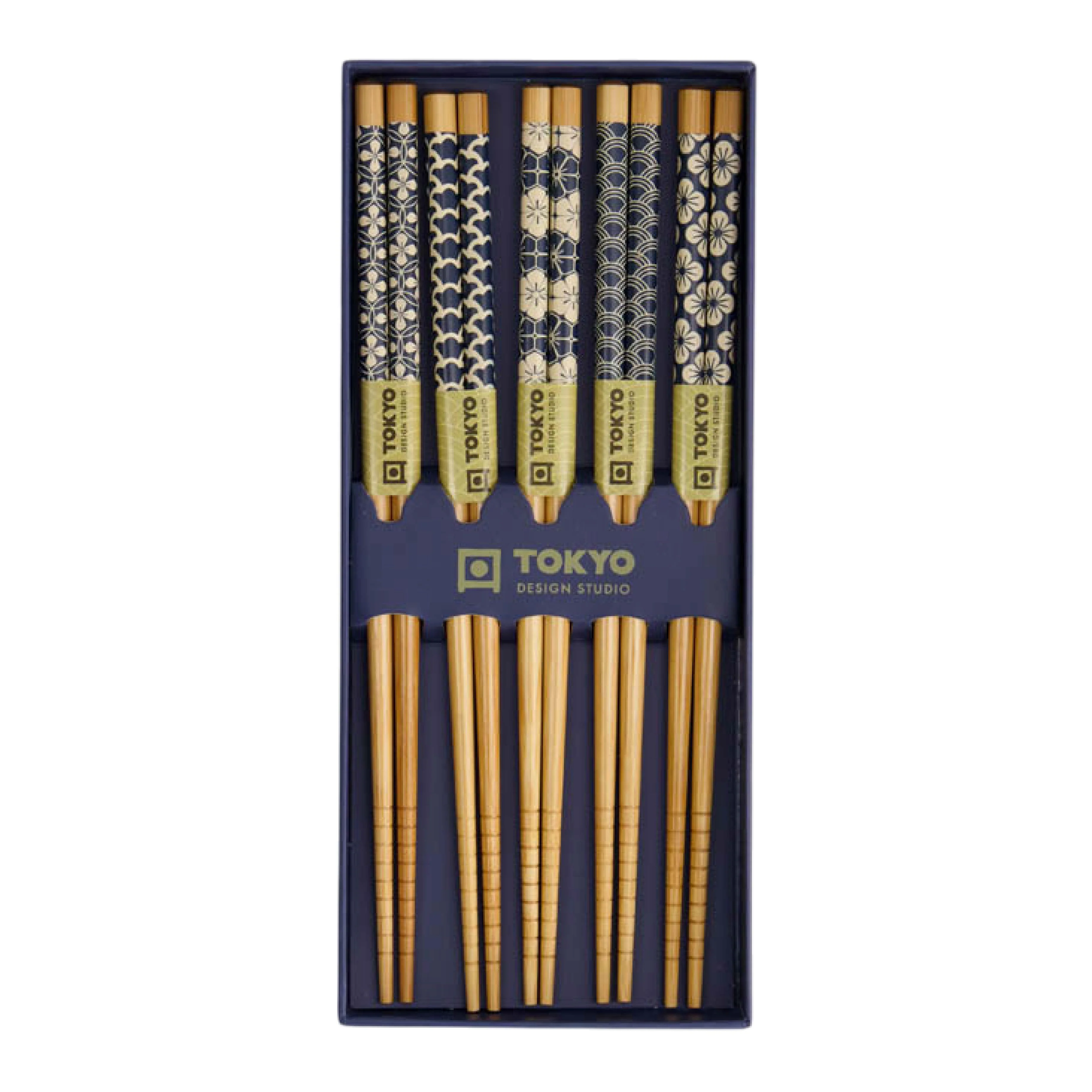 Sakura Chopstick Set | Blue & White | 5 Piece - Image 3