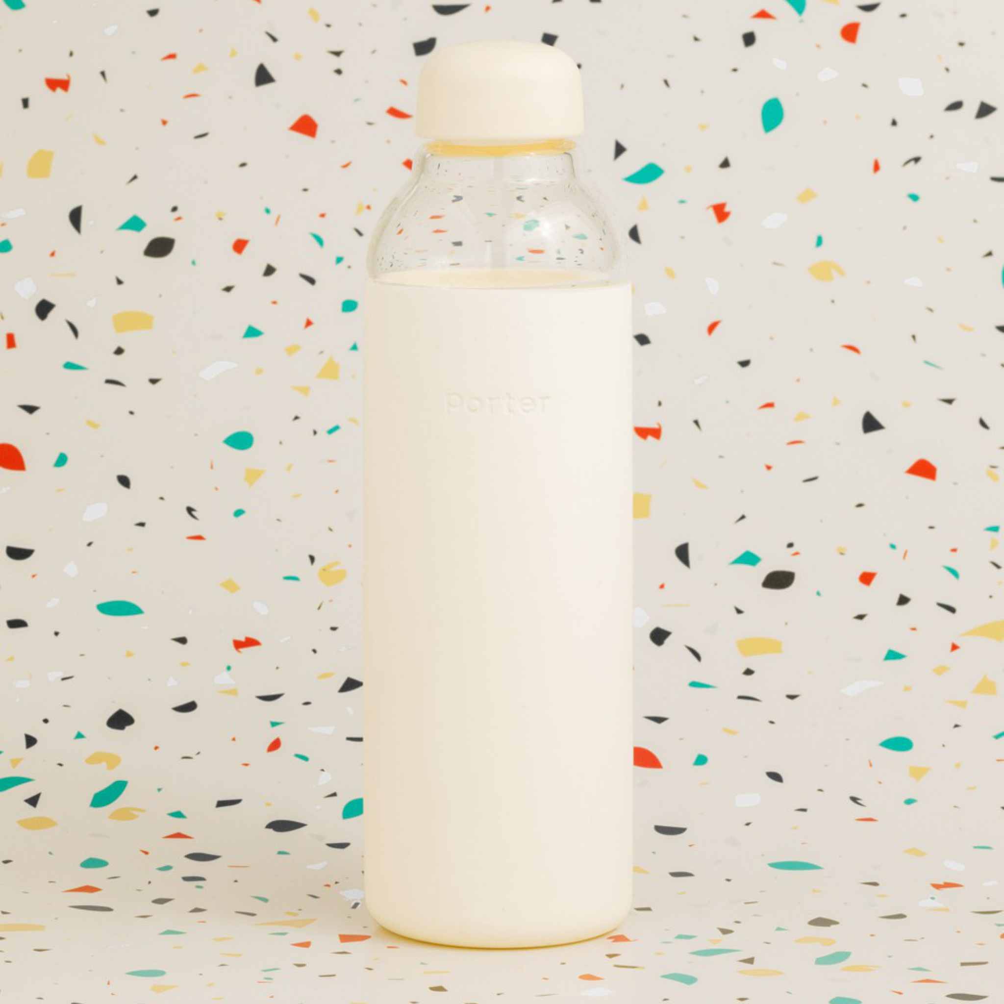 Reusable Glass Water Bottle | Porter | Terrazzo Cream - Image 3