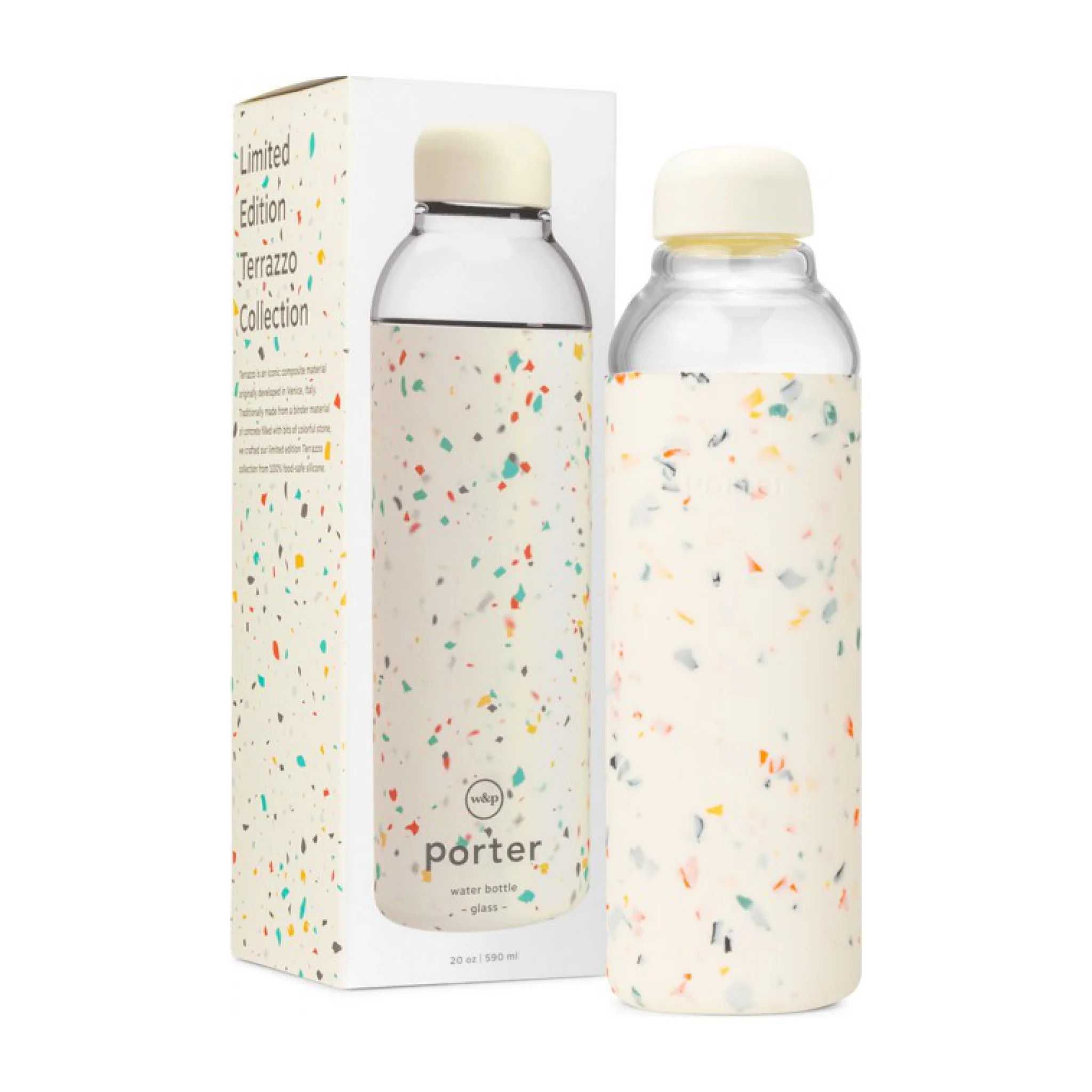 Reusable Glass Water Bottle | Porter | Terrazzo Cream - Image 5