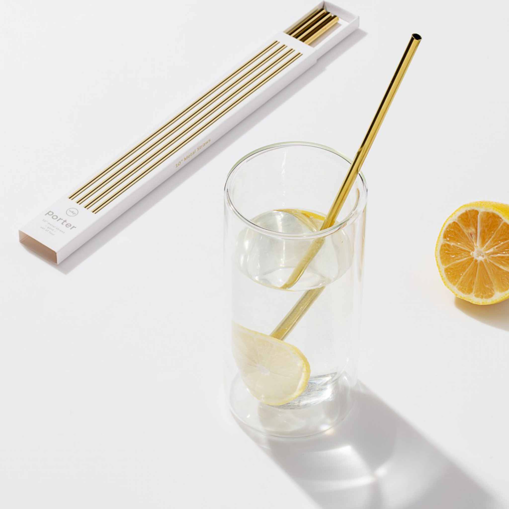 Reusable Metal Straws | Set of 4 | Gold - Image 2