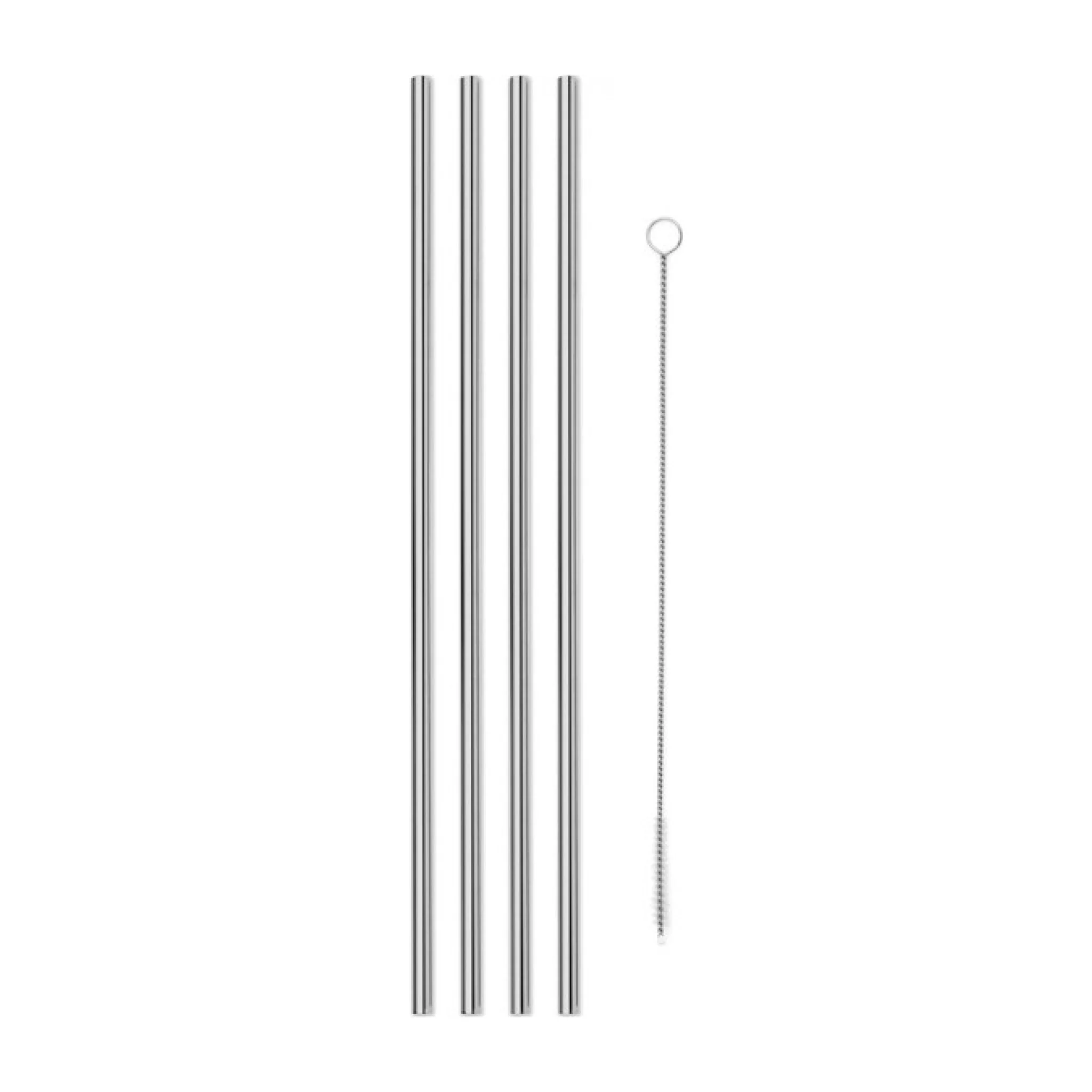 Reusable Metal Straws | Set of 4 | Silver - Image 3