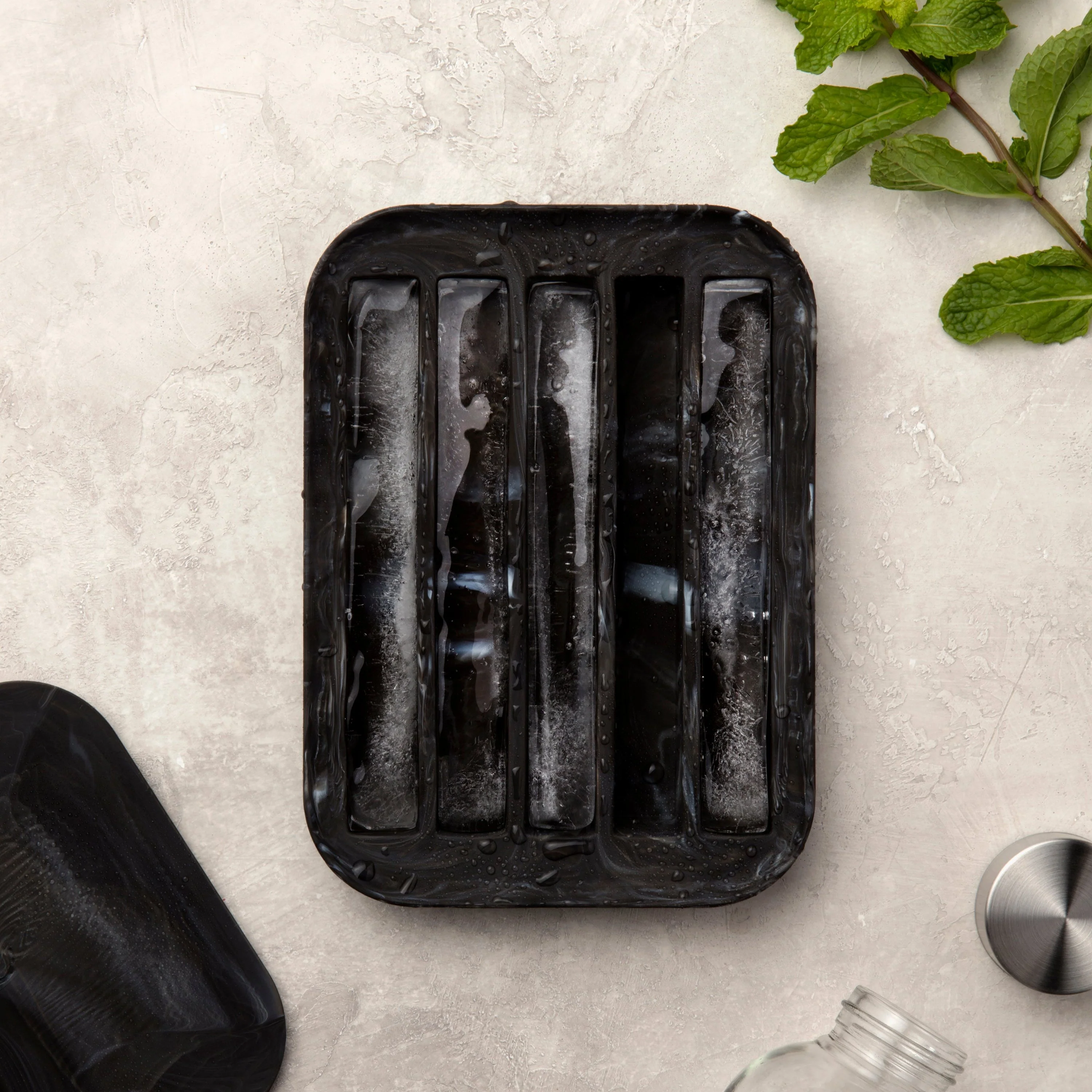 Silicone Water Bottle Ice Tray | Charcoal | 5 Stick - Image 5
