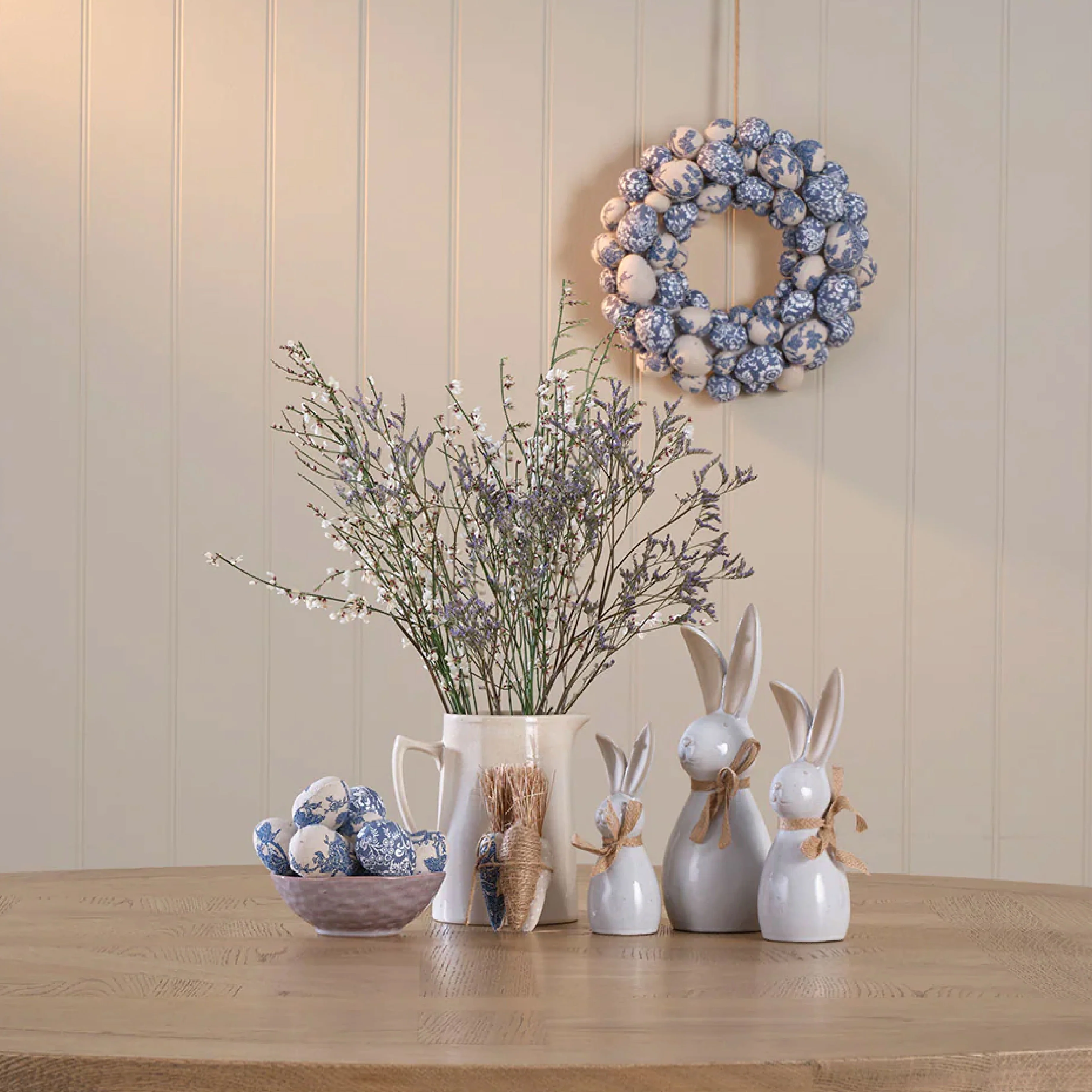 Decorative Easter Eggs | Blue & Cream - Image 2