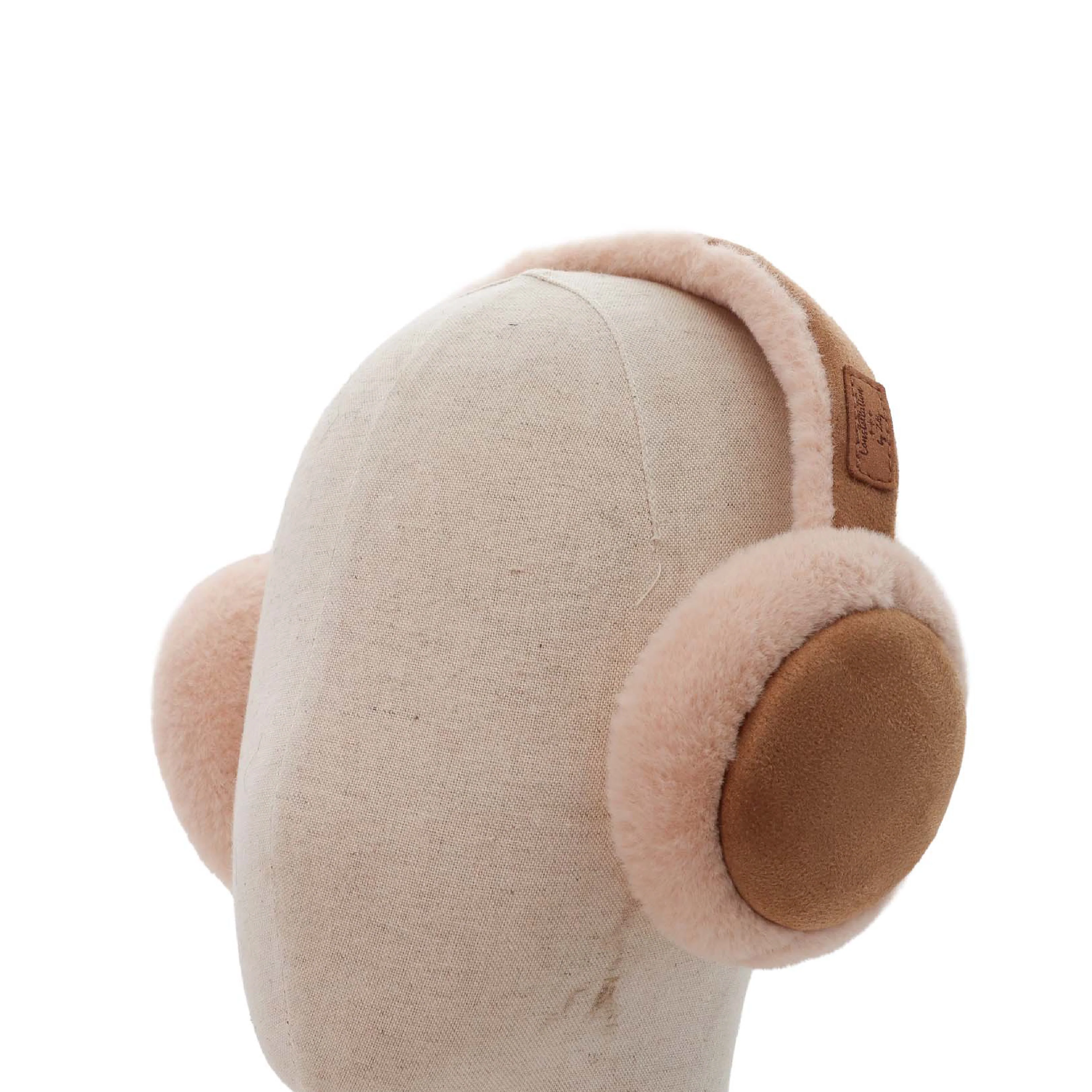 Women's Constellation Faux Fur Ear Muffs | Beige/Cream - Image 2