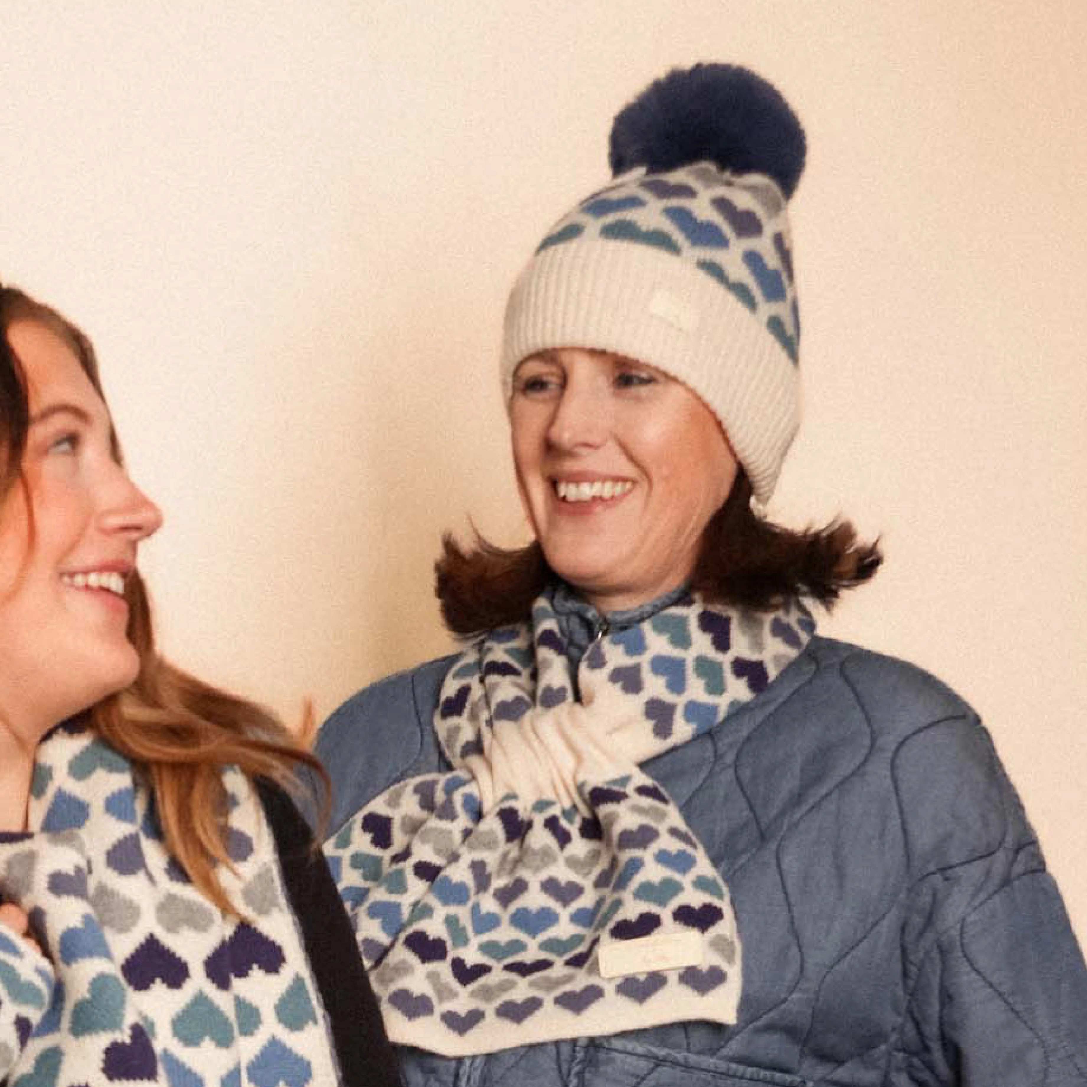 Women's Constellation Faux Fur Pom Pom Hat | Blue Hearts