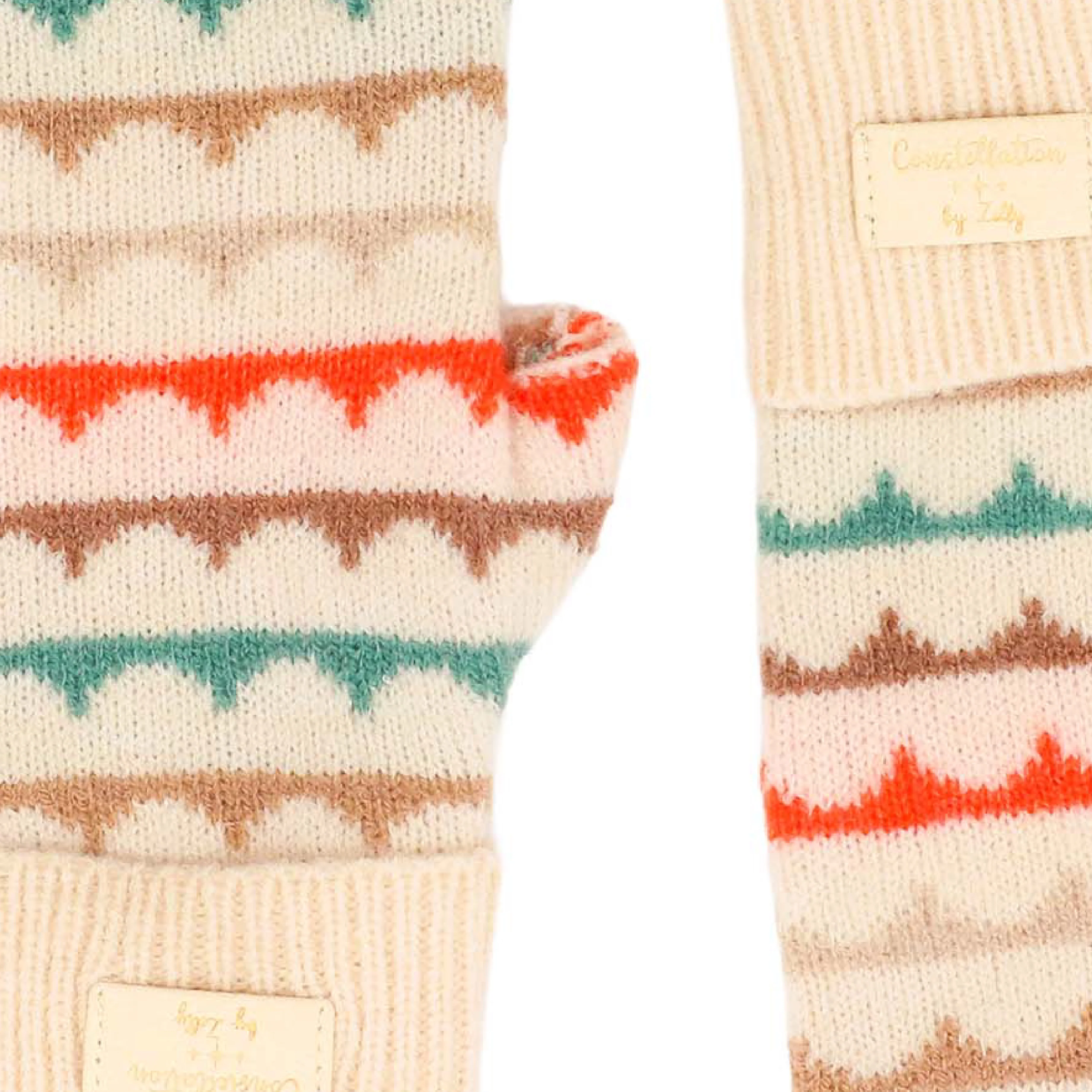 Women's Constellation Fingerless Gloves | Cream Waves - Image 2