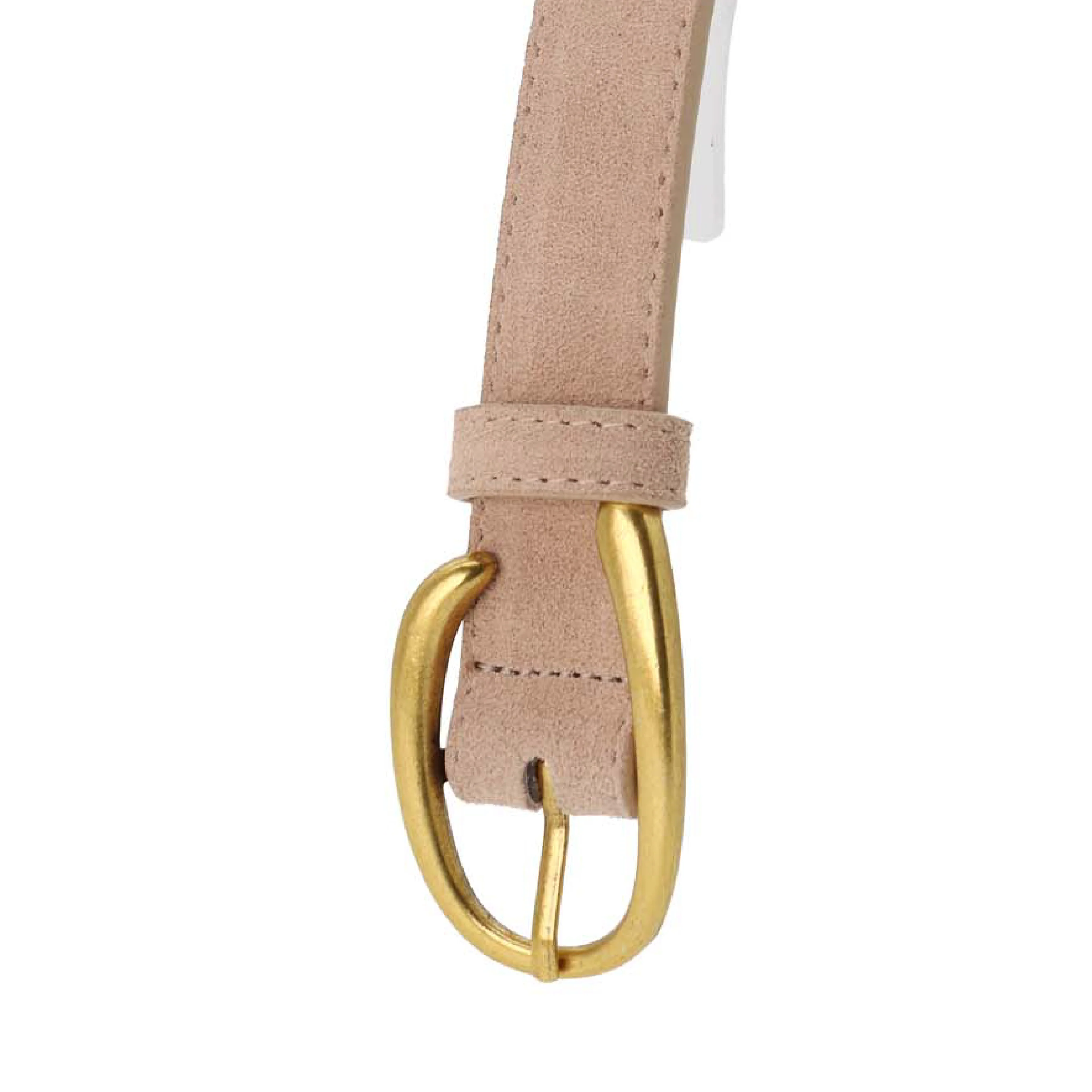 Women's Constellation Leather Belt with Brass Buckle | Cream - Image 2