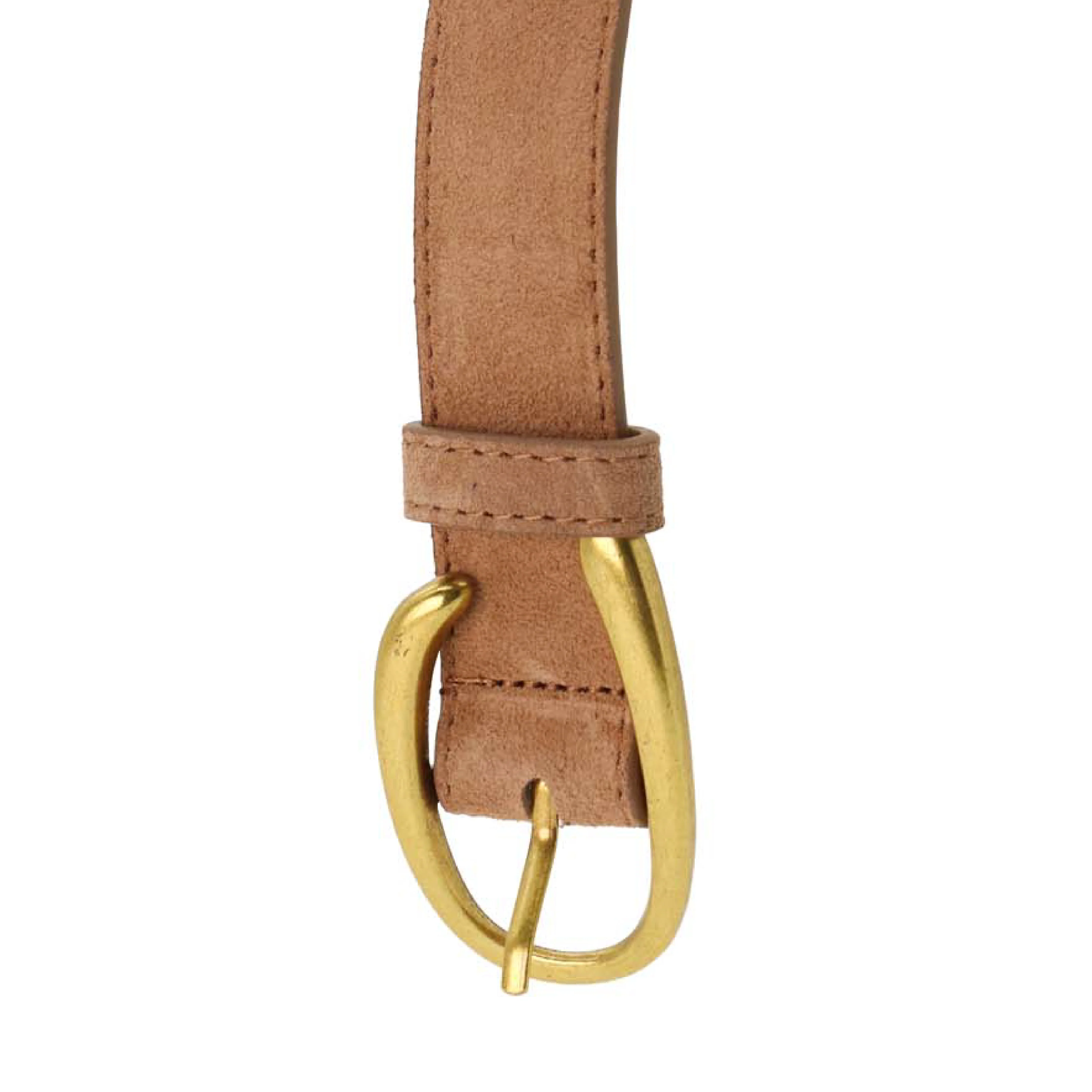 Women's Constellation Leather Belt with Brass Buckle | Taupe - Image 2