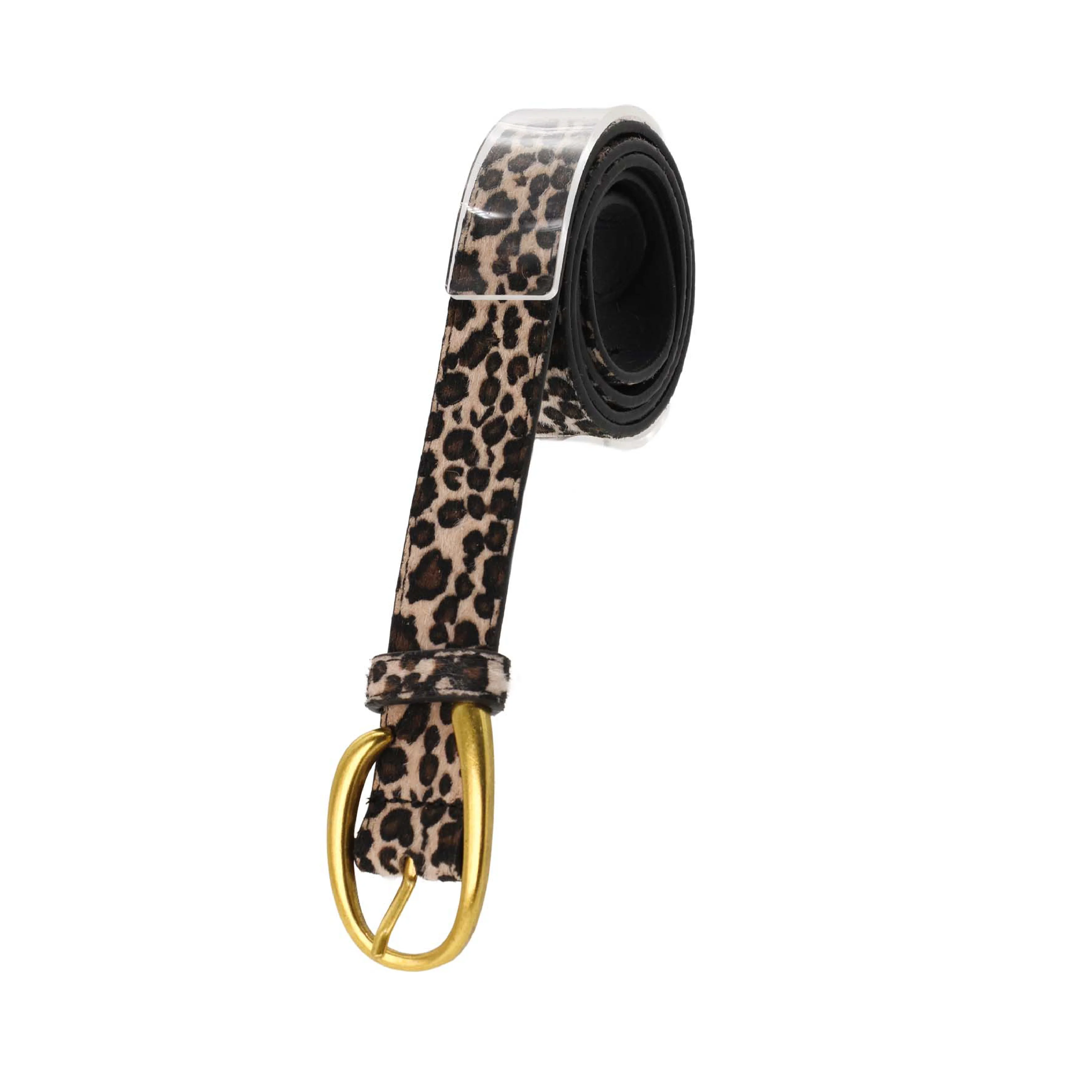 Women's Constellation Vegan Leather Belt with Brass Buckle | Animal Print - Image 2