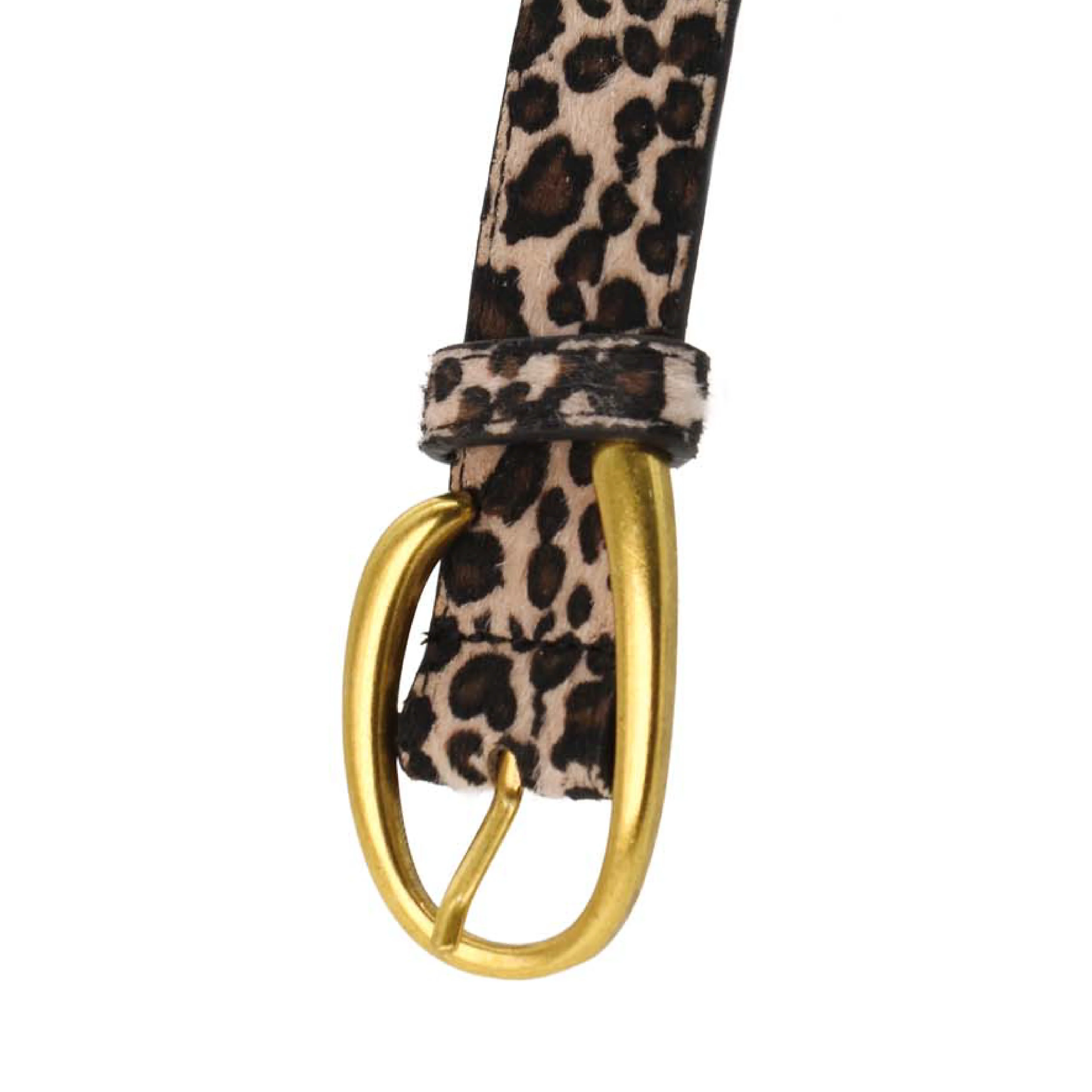 Women's Constellation Vegan Leather Belt with Brass Buckle | Animal Print - Image 3