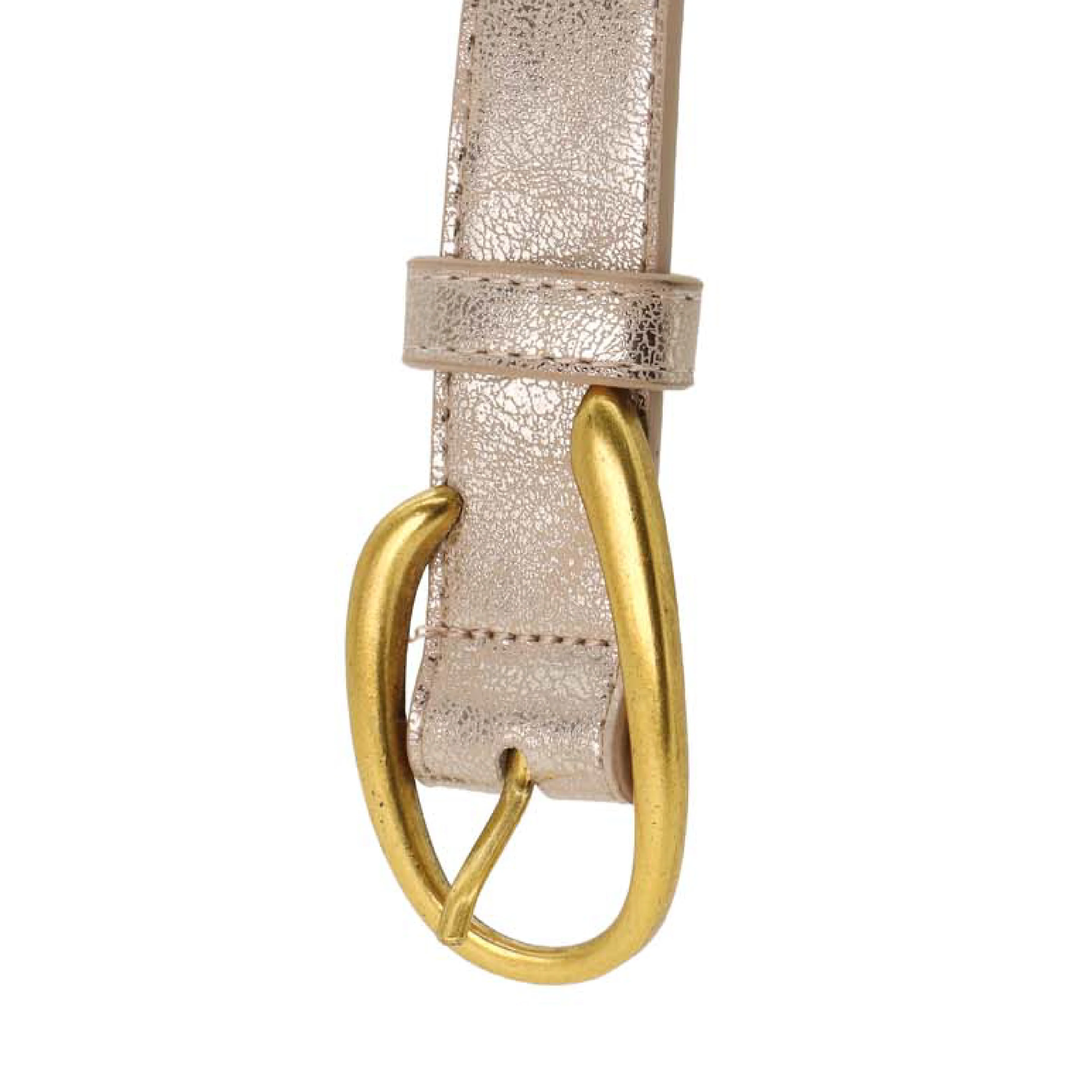 Women's Constellation Vegan Leather Belt with Brass Buckle | Gold - Image 2