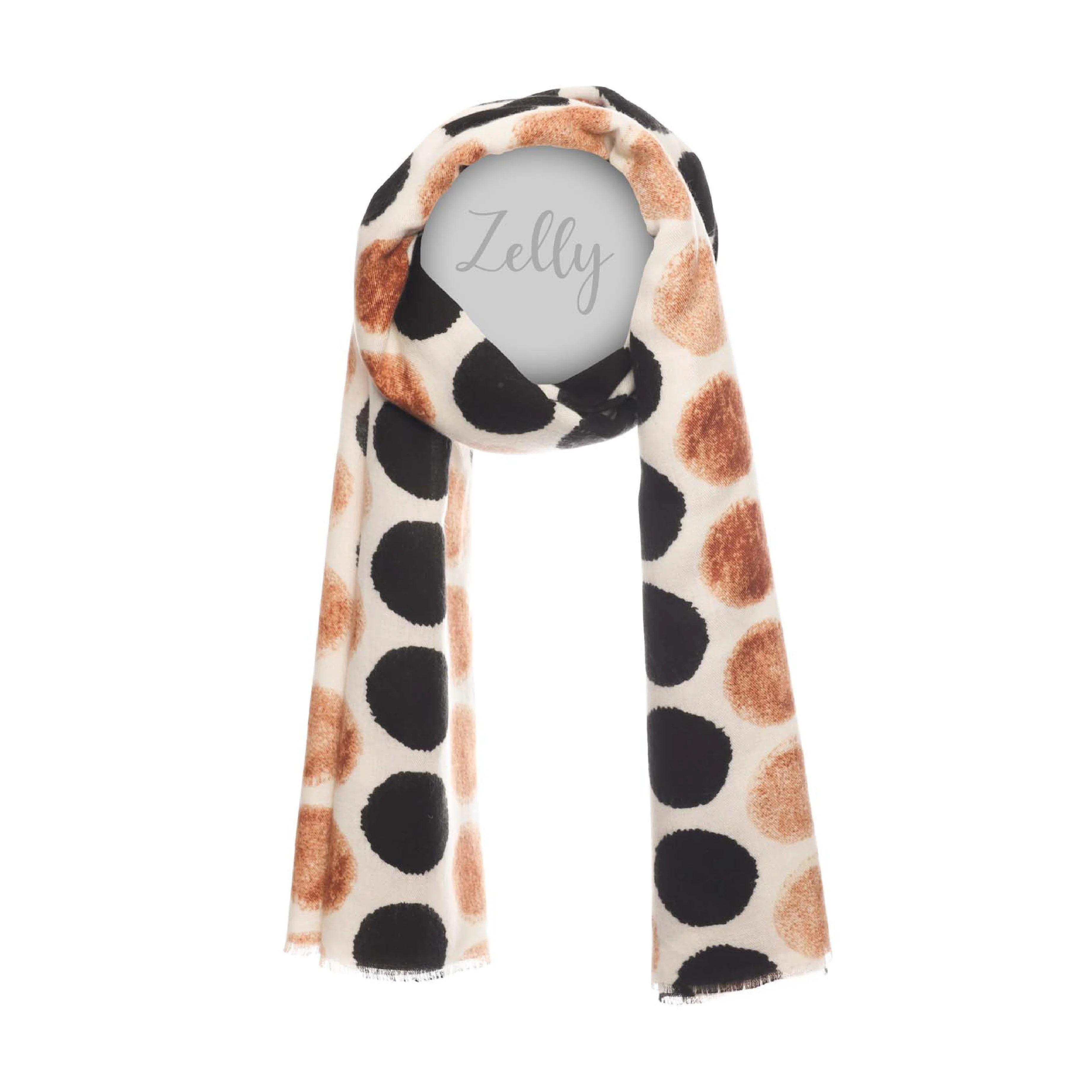 Women's Midweight Spotty Print Scarf | Cream - Image 2