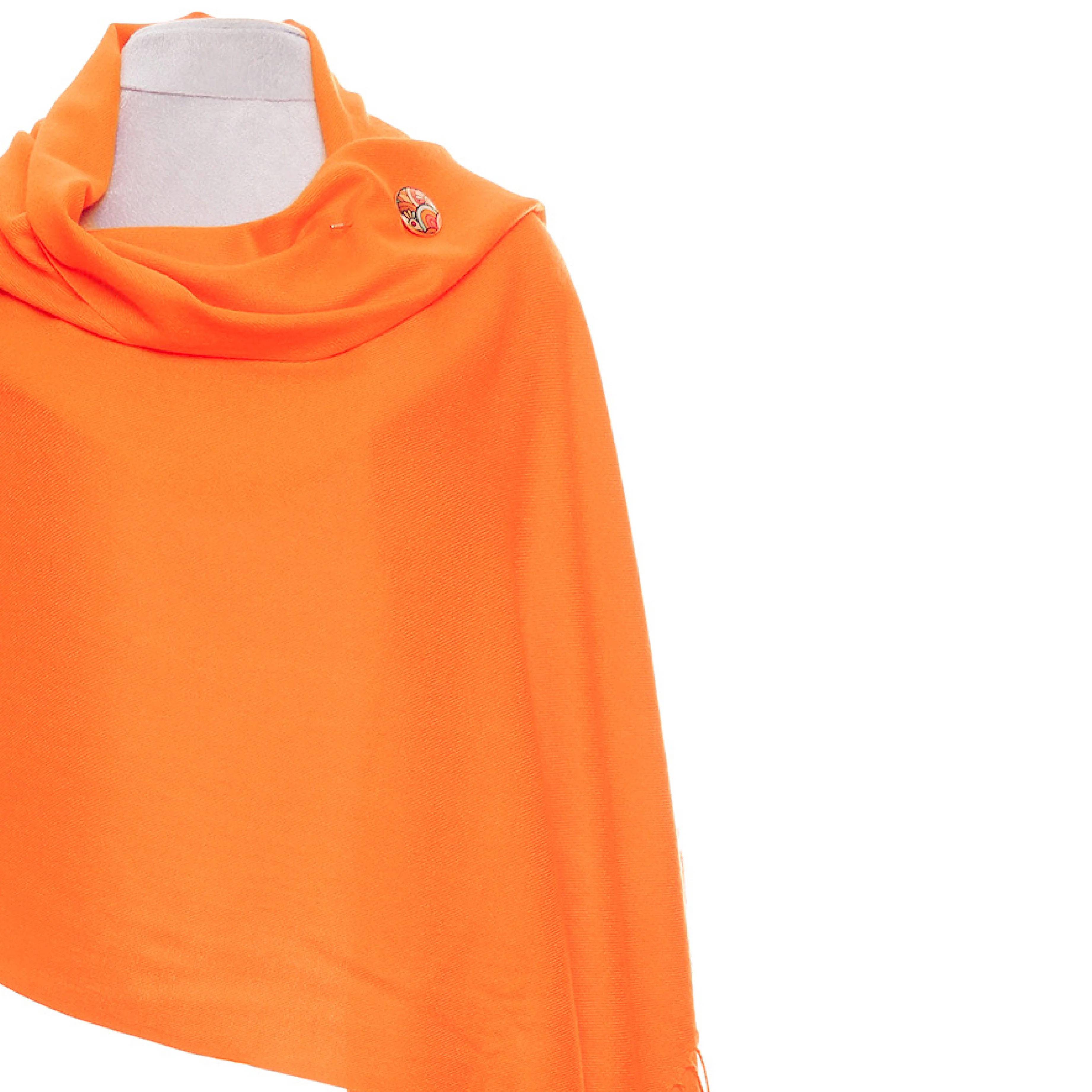 Women's Tasseled Pashmina Scarf | Orange - Image 2