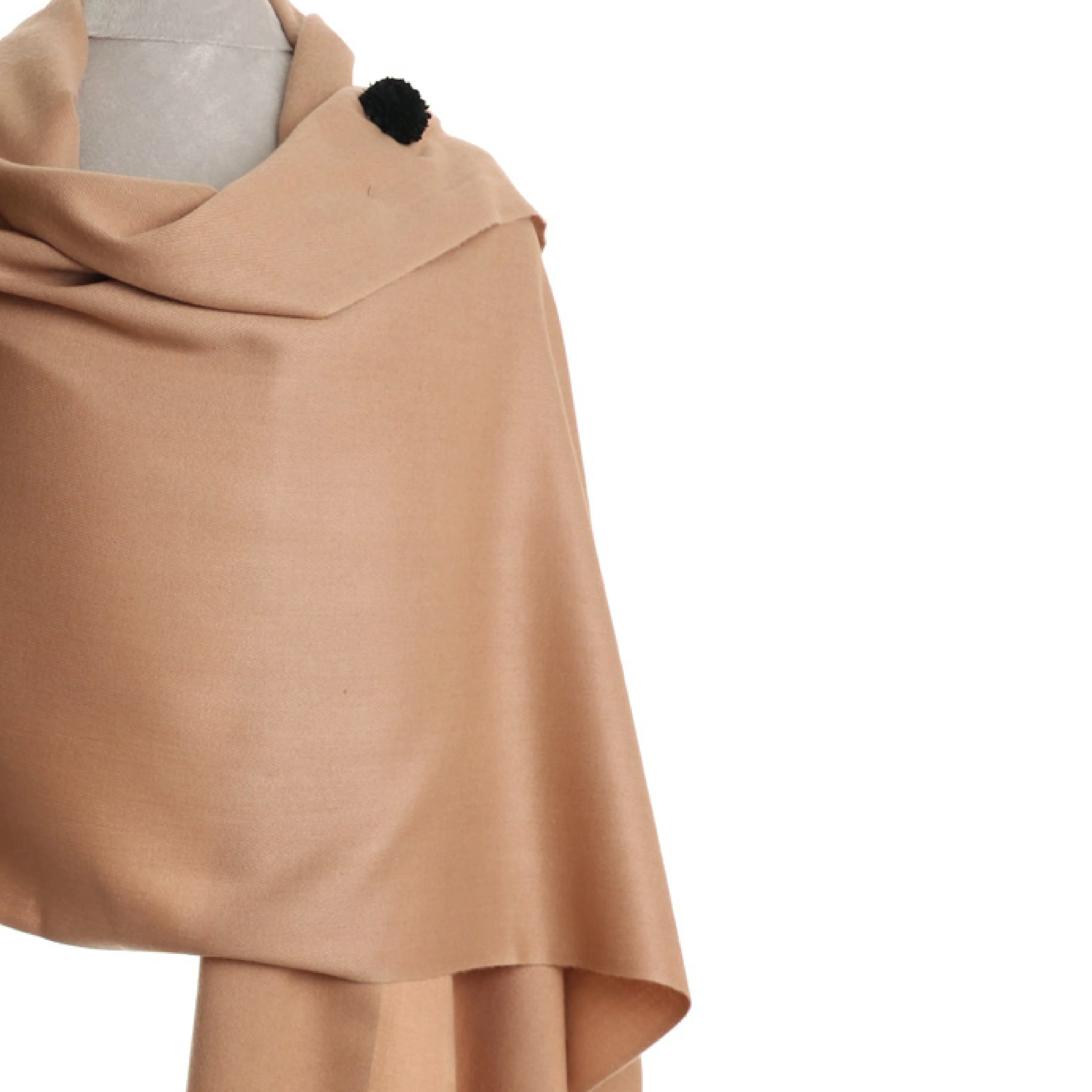 Women's Tasseled Pashmina Scarf | Taupe - Image 2