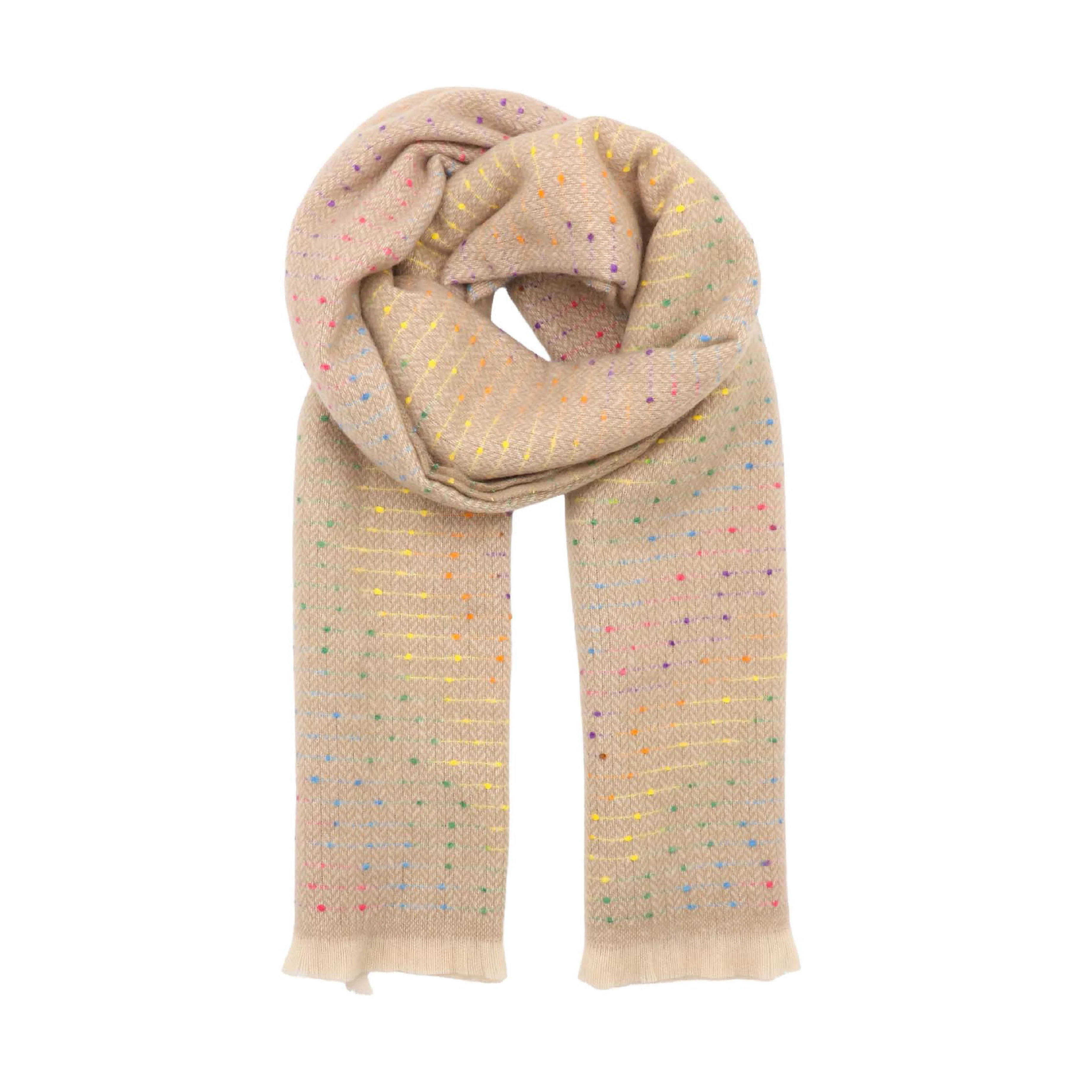 Women's Winter Tweed Scarf with Speckled Detail | Cream - Image 2