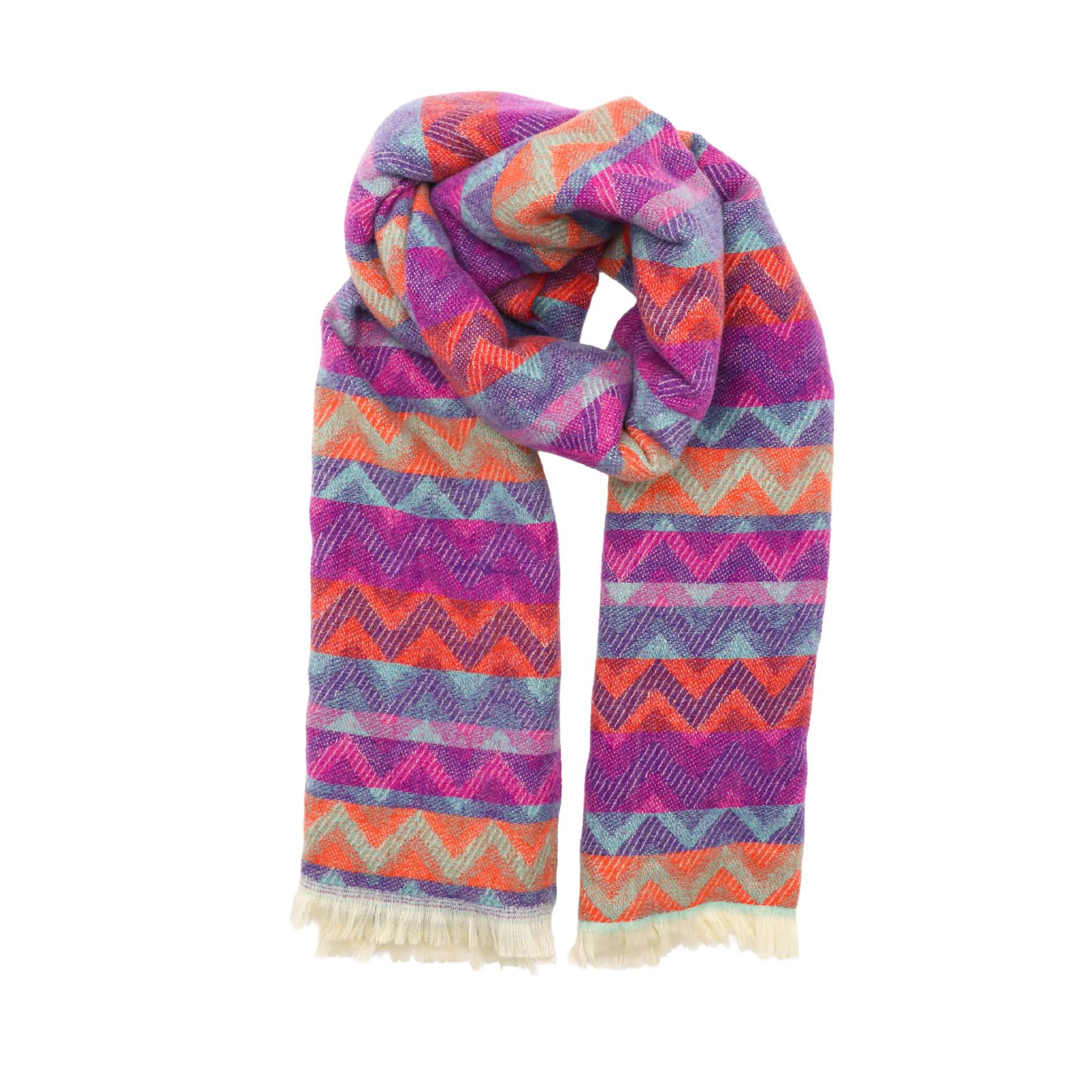 Women's Winter Zigzag Print Scarf | Purple - Image 2