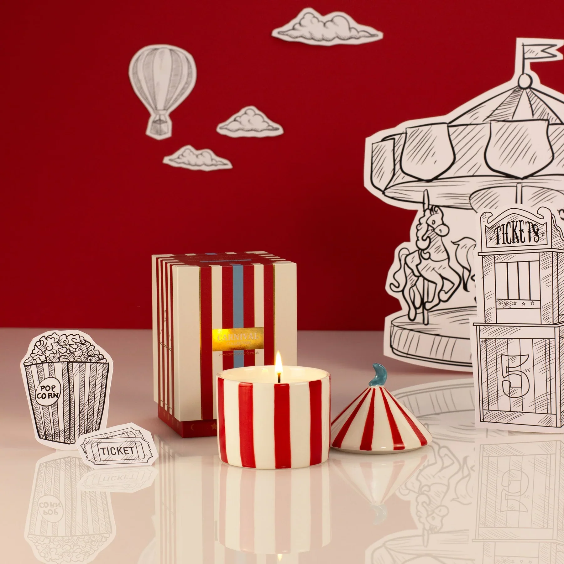 Carnival 'Ringmaster' Candle | Red | Plum & Pomegranate - Image 2